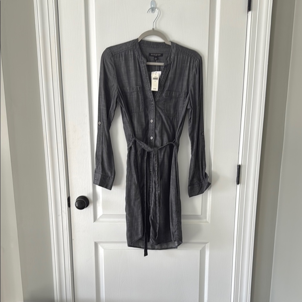 Banana Republic Women's Gray Button-Up Dress